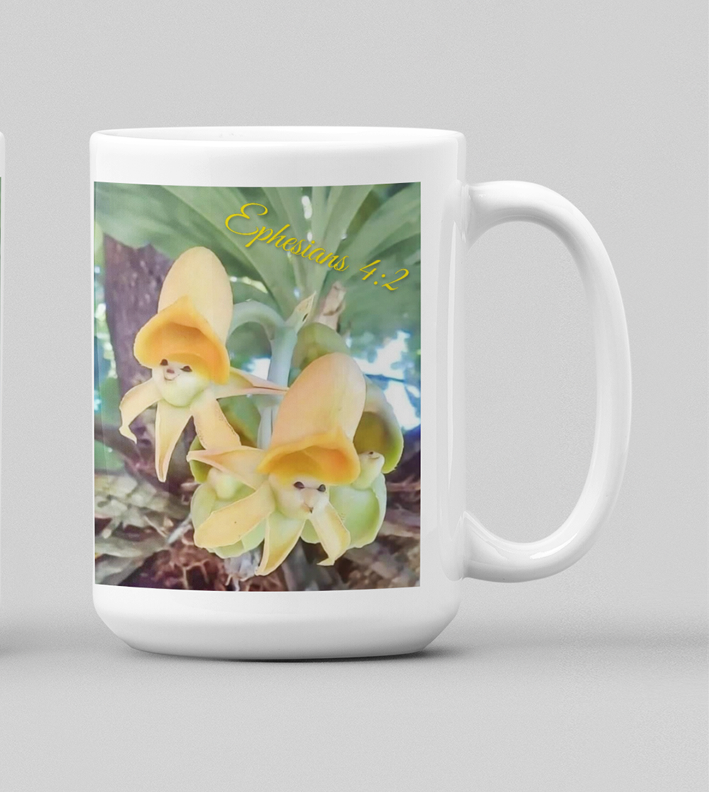 Ephesians 4:2 Floral Mug - Image 1
